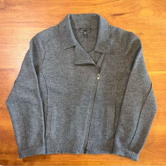 Eileen Fisher Boiled Wool Moto Jacket - Picture 5 of 7